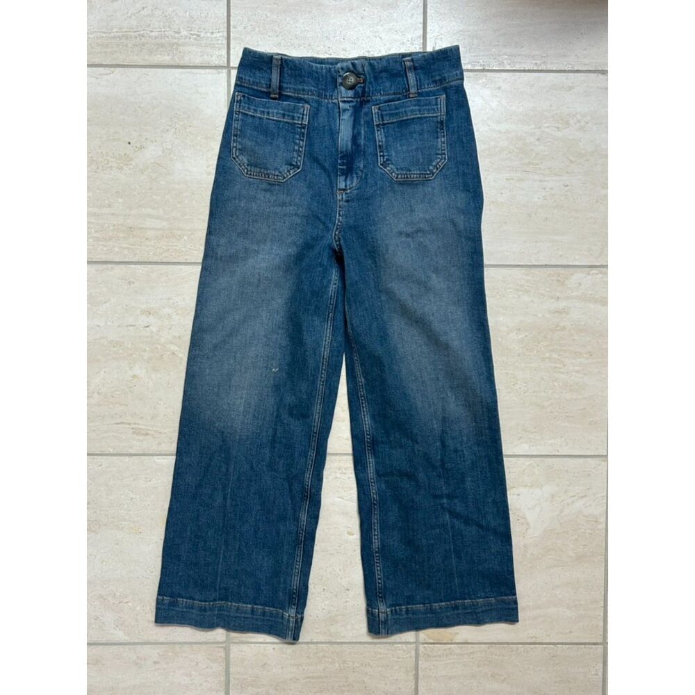 Anthropologie Pilcro The Skipper High Waisted Wide Leg Blue Jeans size 26